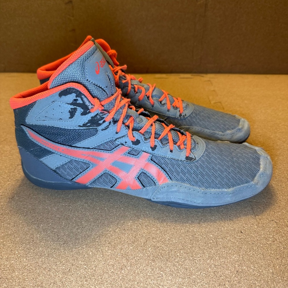 Asics‎ Matflex 6 Wrestling Shoes Mens 12 Grey Flash Coral 1081A021 Boxing Gym